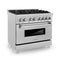 36 In. 4.6 Cu. Ft. Legacy Dual Fuel Range With 6 Burner Gas Cooktop And Electric Convection Oven In Satin Stainless Steel