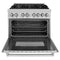 36 In. 4.6 Cu. Ft. Legacy Dual Fuel Range With 6 Burner Gas Cooktop And Electric Convection Oven In Satin Stainless Steel
