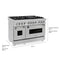 48 In. 6.0 Cu. Ft. Legacy Dual Fuel Range With 7 Burner Gas Cooktop And 2 Electric Ovens In Satin Stainless Steel