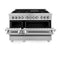 48 In. 6.0 Cu. Ft. Legacy Dual Fuel Range With 7 Burner Gas Cooktop And 2 Electric Ovens In Satin Stainless Steel