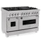 48 In. 6.0 Cu. Ft. Legacy Dual Fuel Range With 7 Burner Gas Cooktop And 2 Electric Ovens In Satin Stainless Steel