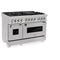 48 In. 6.0 Cu. Ft. Legacy Dual Fuel Range With 7 Burner Gas Cooktop And 2 Electric Ovens In Satin Stainless Steel