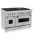 48 In. 6.0 Cu. Ft. Legacy Dual Fuel Range With 7 Burner Gas Cooktop And 2 Electric Ovens In Satin Stainless Steel