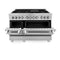 48 In. 6.0 Cu. Ft. Legacy Dual Fuel Range With 7 Burner Gas Cooktop And 2 Electric Ovens In Satin Stainless Steel