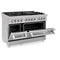 48 In. 6.0 Cu. Ft. Legacy Dual Fuel Range With 7 Burner Gas Cooktop And 2 Electric Ovens In Satin Stainless Steel