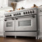 60 In. 7.4 Cu. Ft. Legacy Dual Fuel Range With 9 Burner Gas Cooktop And 2 Electric Convection Ovens In Satin Stainless Steel