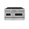 60 In. 7.4 Cu. Ft. Legacy Dual Fuel Range With 9 Burner Gas Cooktop And 2 Electric Convection Ovens In Satin Stainless Steel
