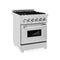24 In. 2.8 Cu. Ft. Legacy Dual Fuel Range With Gas Cooktop And Electric Convection Oven In Satin Stainless Steel With 4 Brass Burners
