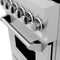 24 In. 2.8 Cu. Ft. Legacy Dual Fuel Range With Gas Cooktop And Electric Convection Oven In Satin Stainless Steel With 4 Brass Burners