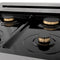 24 In. 2.8 Cu. Ft. Legacy Dual Fuel Range With Gas Cooktop And Electric Convection Oven In Satin Stainless Steel With 4 Brass Burners