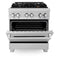 30 In. 4.0 Cu. Ft. Legacy Dual Fuel Range With Gas Cooktop And Electric Convection Oven In Satin Stainless Steel With 4 Brass Burners