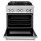 30 In. 4.0 Cu. Ft. Legacy Dual Fuel Range With Gas Cooktop And Electric Convection Oven In Satin Stainless Steel With 4 Brass Burners