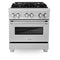 30 In. 4.0 Cu. Ft. Legacy Dual Fuel Range With Gas Cooktop And Electric Convection Oven In Satin Stainless Steel With 4 Brass Burners
