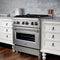 30 In. 4.0 Cu. Ft. Legacy Dual Fuel Range With Gas Cooktop And Electric Convection Oven In Satin Stainless Steel With 4 Brass Burners