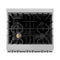 30 In. 4.0 Cu. Ft. Legacy Dual Fuel Range With Gas Cooktop And Electric Convection Oven In Satin Stainless Steel With 4 Brass Burners