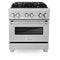 30 In. 4.0 Cu. Ft. Legacy Dual Fuel Range With Gas Cooktop And Electric Convection Oven In Satin Stainless Steel With 4 Brass Burners