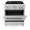30 In. 4.0 Cu. Ft. Legacy Dual Fuel Range With Gas Cooktop And Electric Convection Oven In Satin Stainless Steel With 4 Brass Burners