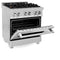 30 In. 4.0 Cu. Ft. Legacy Dual Fuel Range With Gas Cooktop And Electric Convection Oven In Satin Stainless Steel With 4 Brass Burners