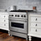 30 In. 4.0 Cu. Ft. Legacy Dual Fuel Range With Gas Cooktop And Electric Convection Oven In Satin Stainless Steel With 4 Brass Burners