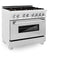 36 In. 4.6 Cu. Ft. Legacy Dual Fuel Range With Gas Cooktop And Electric Convection Oven In Satin Stainless Steel With 6 Brass Burners