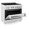 36 In. 4.6 Cu. Ft. Legacy Dual Fuel Range With Gas Cooktop And Electric Convection Oven In Satin Stainless Steel With 6 Brass Burners