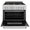 36 In. 4.6 Cu. Ft. Legacy Dual Fuel Range With Gas Cooktop And Electric Convection Oven In Satin Stainless Steel With 6 Brass Burners