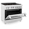 36 In. 4.6 Cu. Ft. Legacy Dual Fuel Range With Gas Cooktop And Electric Convection Oven In Satin Stainless Steel With 6 Brass Burners