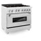 36 In. 4.6 Cu. Ft. Legacy Dual Fuel Range With Gas Cooktop And Electric Convection Oven In Satin Stainless Steel With 6 Brass Burners