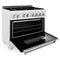 36 In. 4.6 Cu. Ft. Legacy Dual Fuel Range With Gas Cooktop And Electric Convection Oven In Satin Stainless Steel With 6 Brass Burners