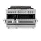 48 In. 6.0 Cu. Ft. Legacy Dual Fuel Range With Gas Cooktop And 2 Electric Ovens In Satin Stainless Steel With 6 Brass Burners