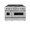 48 In. 6.0 Cu. Ft. Legacy Dual Fuel Range With Gas Cooktop And 2 Electric Ovens In Satin Stainless Steel With 6 Brass Burners
