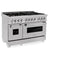 48 In. 6.0 Cu. Ft. Legacy Dual Fuel Range With Gas Cooktop And 2 Electric Ovens In Satin Stainless Steel With 6 Brass Burners