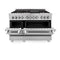 48 In. 6.0 Cu. Ft. Legacy Dual Fuel Range With Gas Cooktop And 2 Electric Ovens In Satin Stainless Steel With 6 Brass Burners