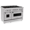 48 In. 6.0 Cu. Ft. Legacy Dual Fuel Range With Gas Cooktop And 2 Electric Ovens In Satin Stainless Steel With 6 Brass Burners