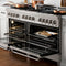 60 In. 7.4 Cu. Ft. Legacy Dual Fuel Range With Gas Cooktop And 2 Electric Convection Ovens In Satin Stainless Steel With 8 Brass Burners