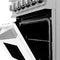 24 In. 2.8 Cu. Ft. Legacy Dual Fuel Range With 4 Burner Gas Cooktop And Electric Convection Oven In Satin Stainless Steel And White Matte Door