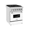 24 In. 2.8 Cu. Ft. Legacy Dual Fuel Range With 4 Burner Gas Cooktop And Electric Convection Oven In Satin Stainless Steel And White Matte Door