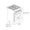 24 In. 2.8 Cu. Ft. Legacy Dual Fuel Range With 4 Burner Gas Cooktop And Electric Convection Oven In Satin Stainless Steel And White Matte Door