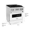 30 In. 4.0 Cu. Ft. Legacy Dual Fuel Range With 4 Burner Gas Cooktop And Electric Convection Oven In Satin Stainless Steel And White Matte Door