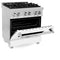 30 In. 4.0 Cu. Ft. Legacy Dual Fuel Range With 4 Burner Gas Cooktop And Electric Convection Oven In Satin Stainless Steel And White Matte Door