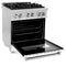 30 In. 4.0 Cu. Ft. Legacy Dual Fuel Range With 4 Burner Gas Cooktop And Electric Convection Oven In Satin Stainless Steel And White Matte Door
