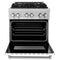 30 In. 4.0 Cu. Ft. Legacy Dual Fuel Range With 4 Burner Gas Cooktop And Electric Convection Oven In Satin Stainless Steel And White Matte Door
