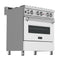 30 In. 4.0 Cu. Ft. Legacy Dual Fuel Range With 4 Burner Gas Cooktop And Electric Convection Oven In Satin Stainless Steel And White Matte Door