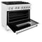 36 In. 4.6 Cu. Ft. Legacy Dual Fuel Range With 6 Burner Gas Cooktop And Electric Convection Oven In Satin Stainless Steel And White Matte Door