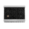 Autograph Edition 36 In. 4.6 Cu. Ft. Legacy Dual Fuel Range With 6 Burner Gas Cooktop And Electric Convection Oven In Satin Stainless Steel With Black Matte Door And Champagne Bronze Accents