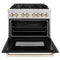 Autograph Edition 36 In. 4.6 Cu. Ft. Legacy Dual Fuel Range With 6 Burner Gas Cooktop And Electric Convection Oven In Satin Stainless Steel With Black Matte Door And Polished Gold Accents