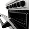 Autograph Edition 30 In. 4.0 Cu. Ft. Legacy Dual Fuel Range With 4 Burner Gas Cooktop And Electric Convection Oven In Satin Stainless Steel And Matte Black Accents