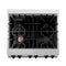 Autograph Edition 30 In. 4.0 Cu. Ft. Legacy Dual Fuel Range With 4 Burner Gas Cooktop And Electric Convection Oven In Satin Stainless Steel And Matte Black Accents
