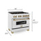 Autograph Edition 36 In. 4.6 Cu. Ft. Legacy Dual Fuel Range With 6 Burner Gas Cooktop And Electric Convection Oven In Satin Stainless Steel And Champagne Bronze Accents