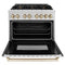Autograph Edition 36 In. 4.6 Cu. Ft. Legacy Dual Fuel Range With 6 Burner Gas Cooktop And Electric Convection Oven In Satin Stainless Steel And Polished Gold Accents